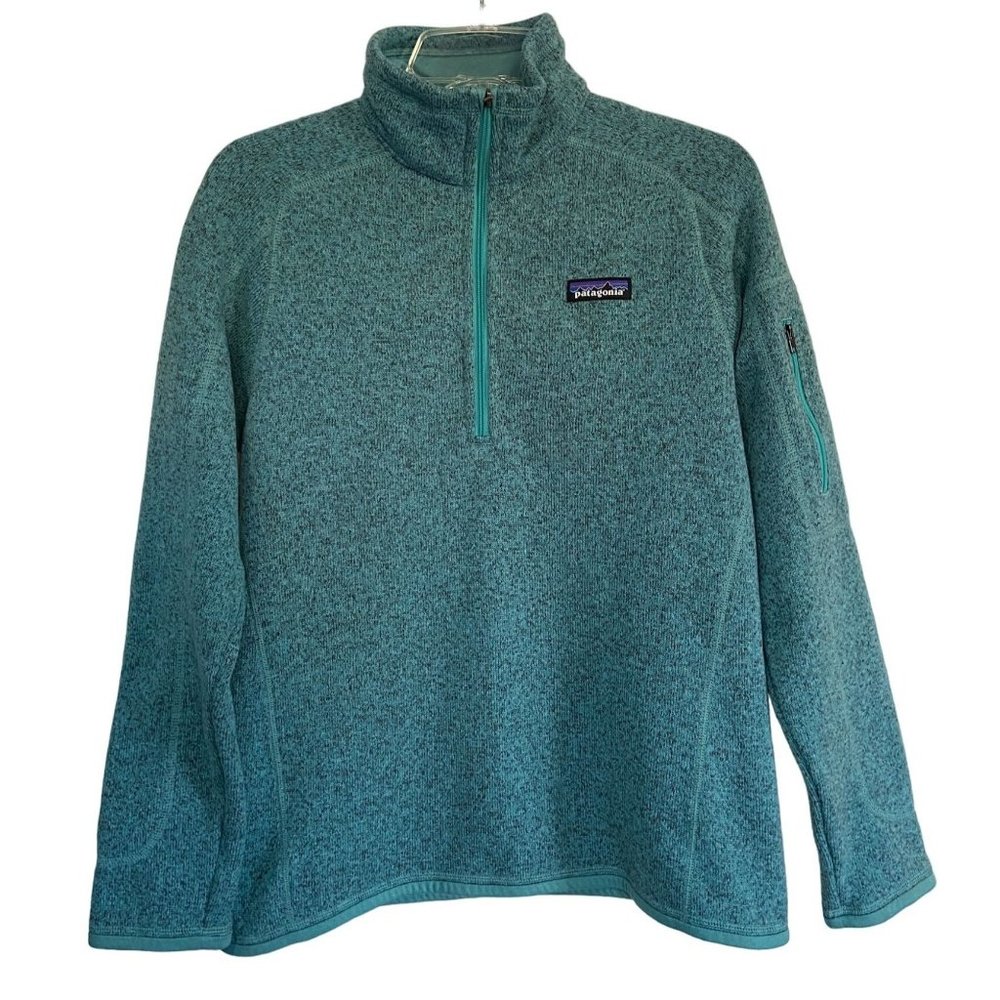 Patagonia 25617 Better Sweater 1/4 Zip Fleece Pullover Top Galah Green Women's M